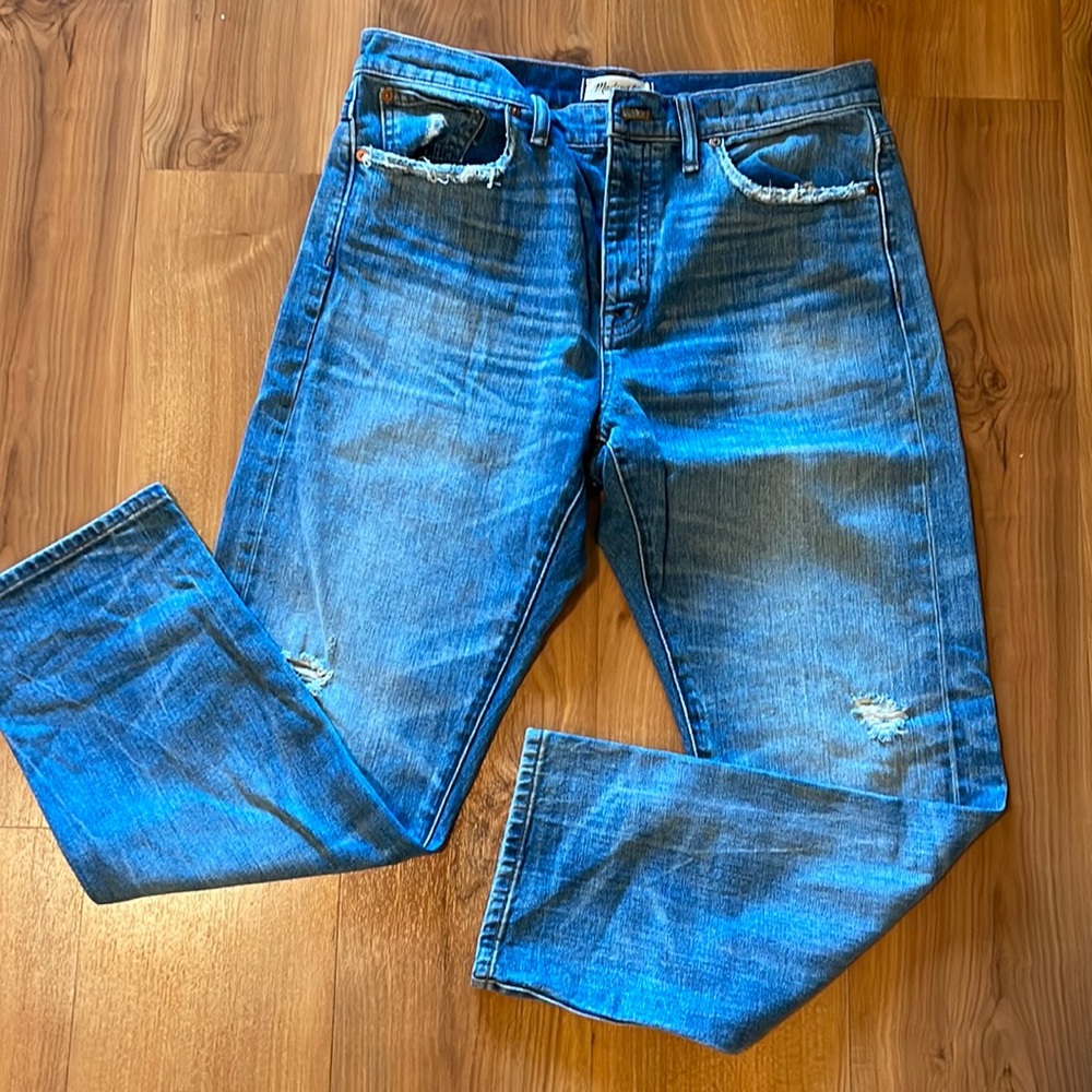 Madewell Cruiser Straight distressed denim